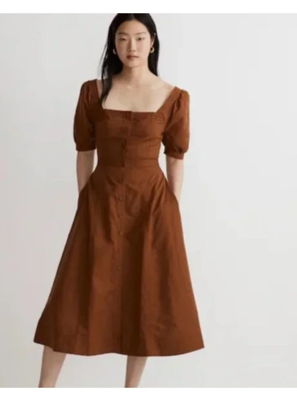 Madewell Brown Linen Dress- Size 4
